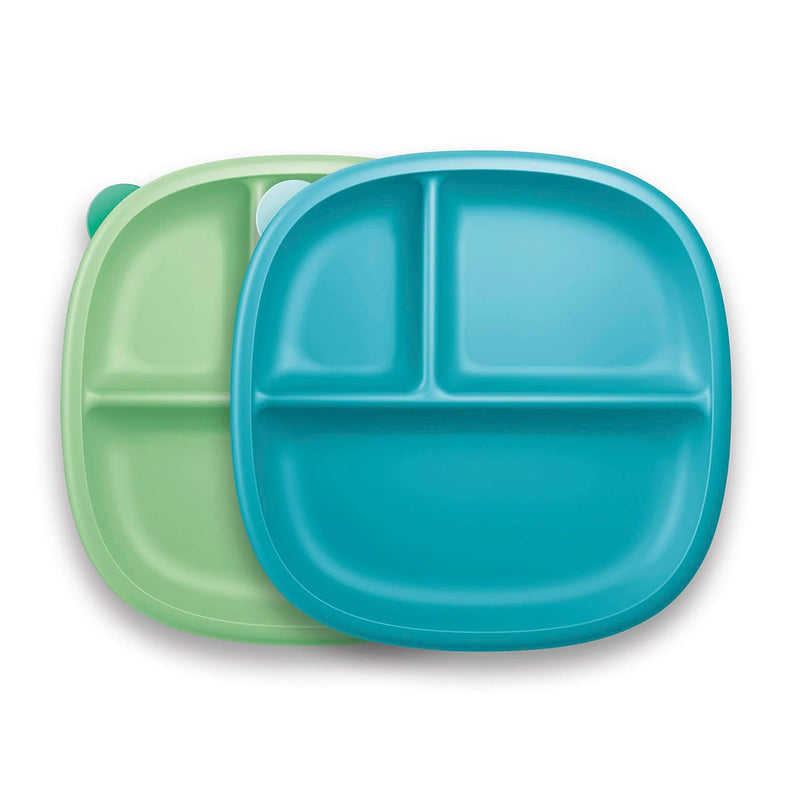 NUK Suction Plates and Lid 2 Pack Blue & Green