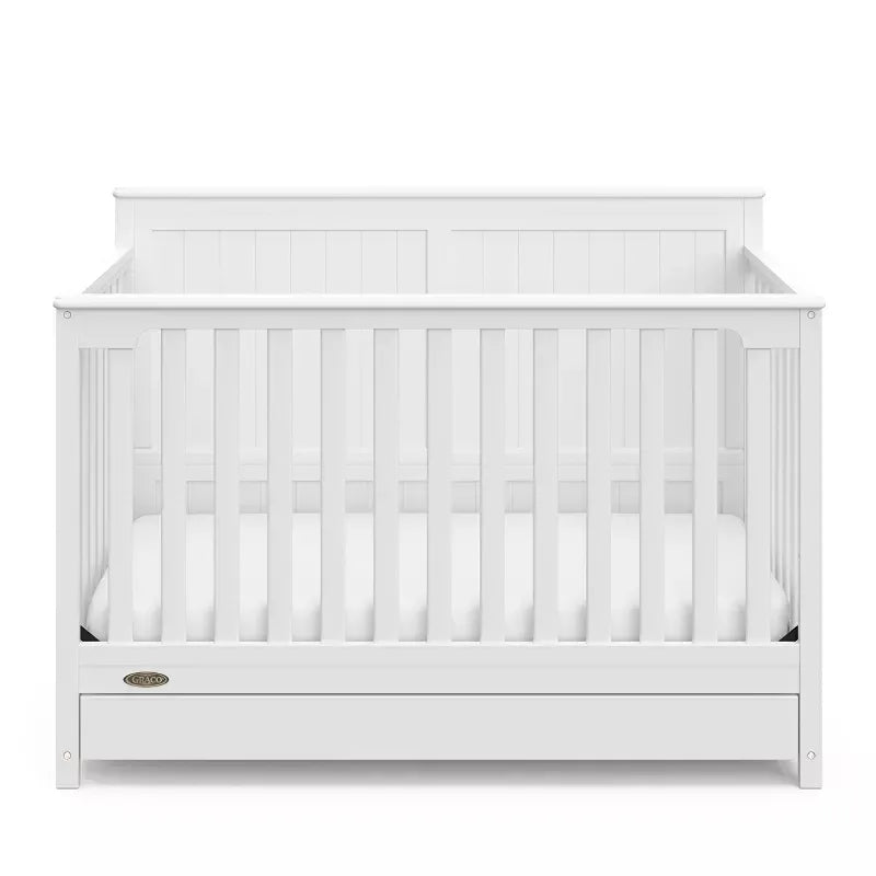 Hadley 5-in-1 Convertible Crib with Drawer - White