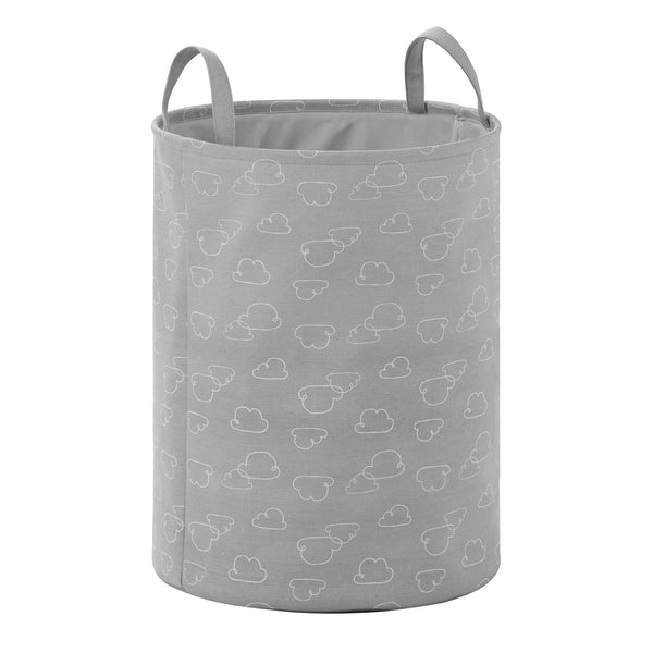 Closet Complete Outlined Clouds Round Hamper