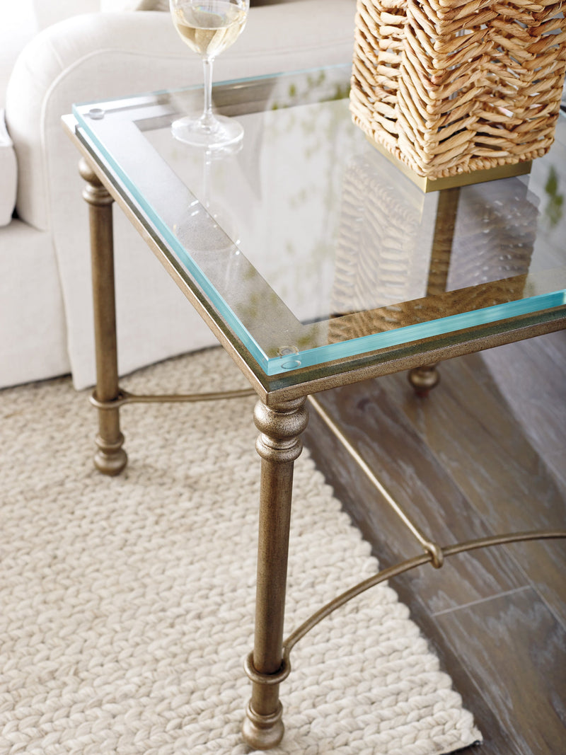 Laguna Bluff Metal And Glass End Table