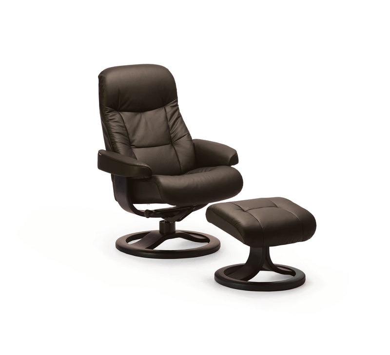 Muldal R Recliner with Footstool - Fjords - AmericanHomeFurniture