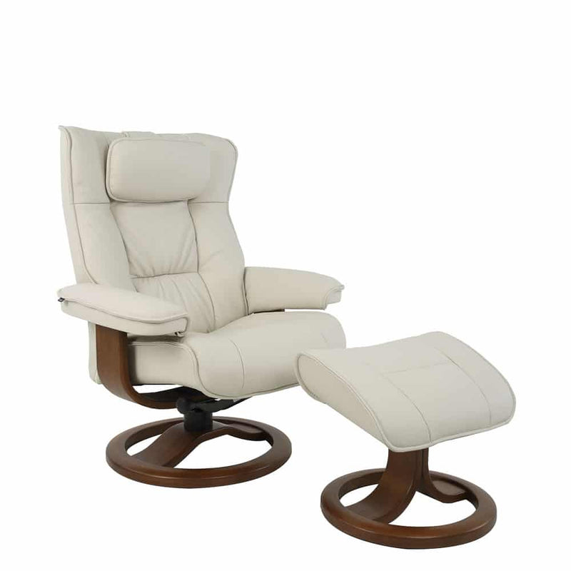 Regent R  Recliner with Footstool - Fjords - AmericanHomeFurniture