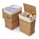 Badger Basket Wicker Two Hamper Set with Liners