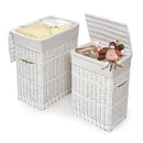 Badger Basket Wicker Two Hamper Set with Liners