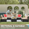 Maldev 7 Piece Outdoor Sectional Sofa Patio Furniture Set