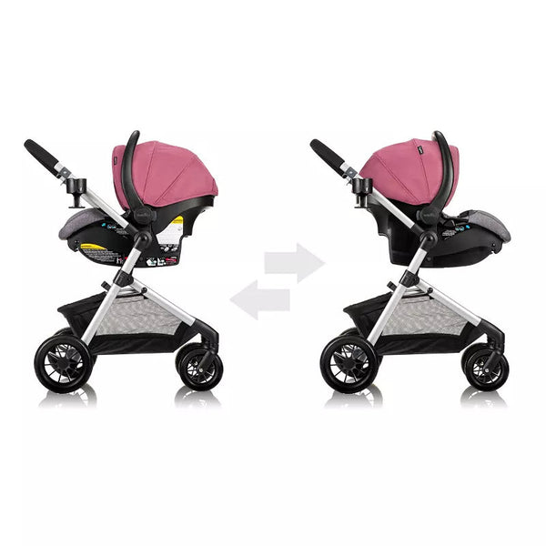 Pivot Modular Travel System With SafeMax Car Seat - Dusty Rose