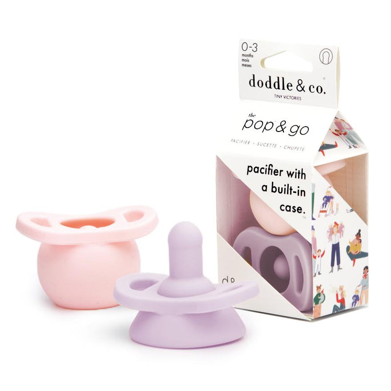 Doddle & Co® Pop & Go Pacifiers - Blush/Lilac