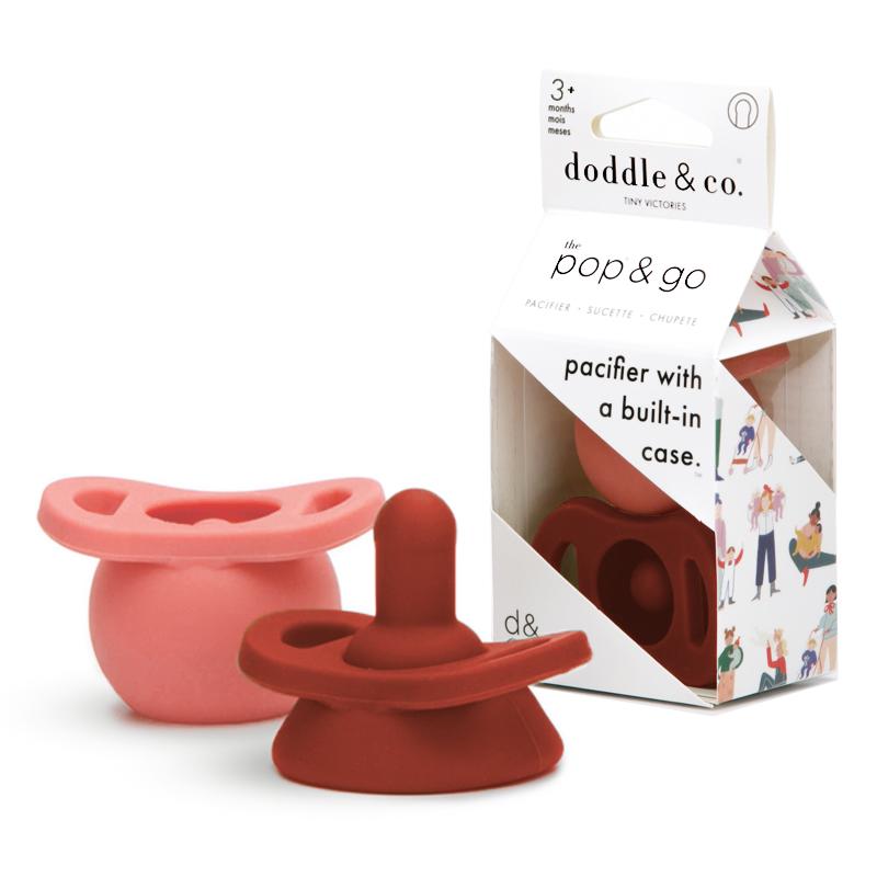 Doddle & Co® Pop & Go Pacifiers - Blush/Lilac