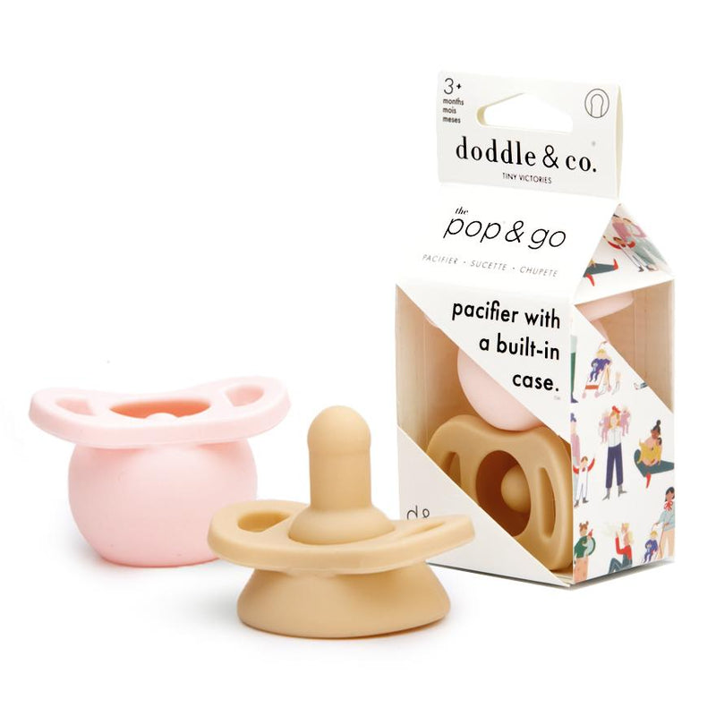 Doddle & Co® Pop & Go Pacifiers - Chocolate/Navy