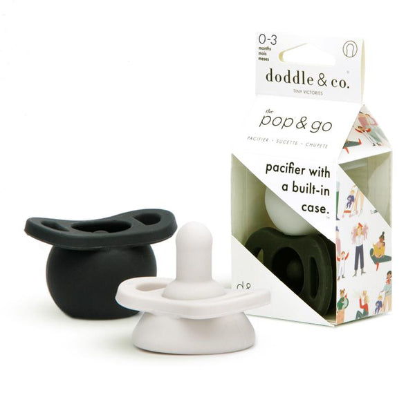 Doddle & Co® Pop & Go Pacifiers - Cream/Coal